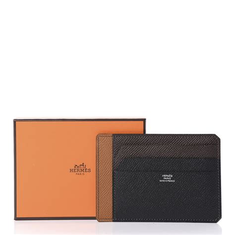 HERMES Epsom Colorblock City 8CC Card Holder .